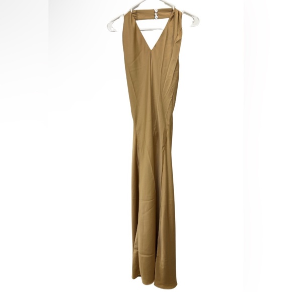 Show Me Your Mumu Mid Jasmine Halter Open Back Satin Dress Small